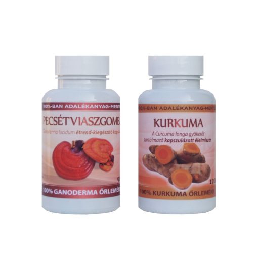 Izületi duó csomag - 1 db Ganoderma gyógygomba (334 mg) kapszula 90 db és 1 db Kurkuma (500 mg) kapszula 90 db
